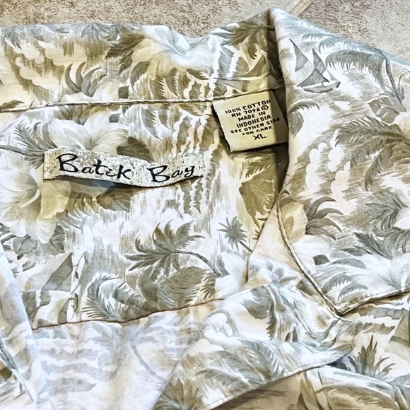 Batik Bay men’s palm tree floral short sleeve button down casual cotton top - Picture 4 of 8